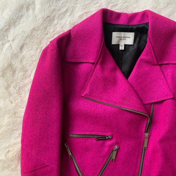 Public School Rodney Felted Biker Jacket - Picture 4 of 7